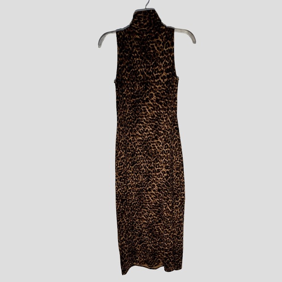 Good American Leopard Mock Turtleneck Dress - Picture 2 of 10